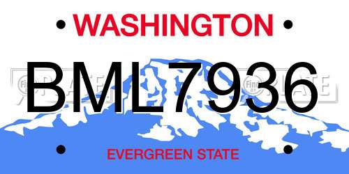 BML7936 Washington License Plate