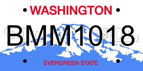 BMM1018 Washington License Plate