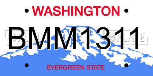 BMM1311 Washington License Plate