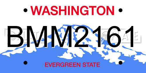 BMM2161 Washington License Plate