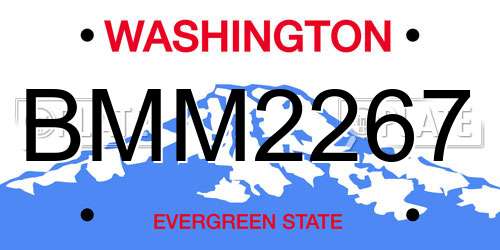 BMM2267 Washington License Plate