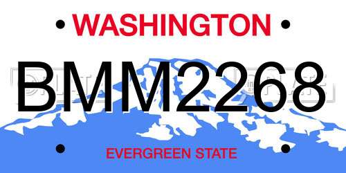 BMM2268 Washington License Plate