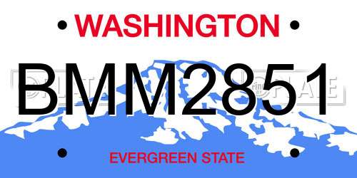 BMM2851 Washington License Plate