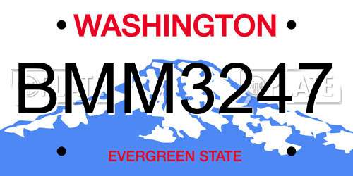 BMM3247 Washington License Plate