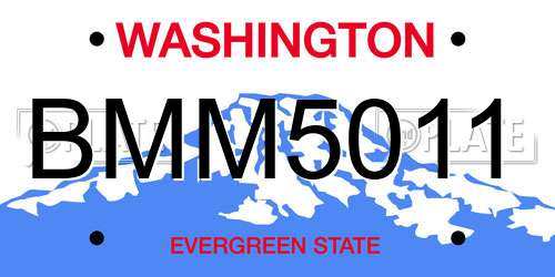 BMM5011 Washington License Plate