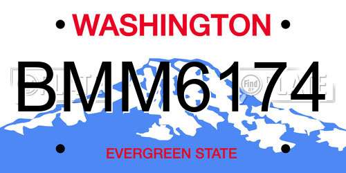 BMM6174 Washington License Plate