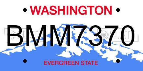 BMM7370 Washington License Plate