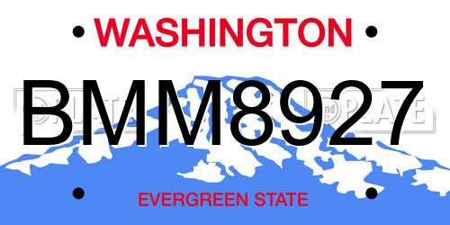 BMM8927 Washington License Plate