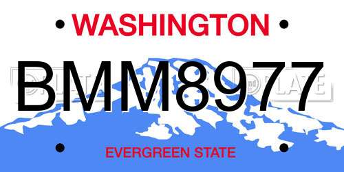 BMM8977 Washington License Plate