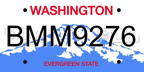 BMM9276 Washington License Plate