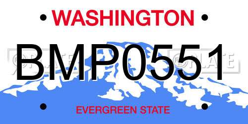 BMP0551 Washington License Plate