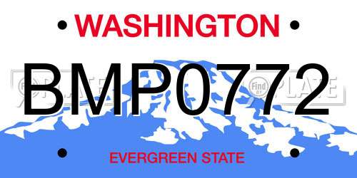 BMP0772 Washington License Plate
