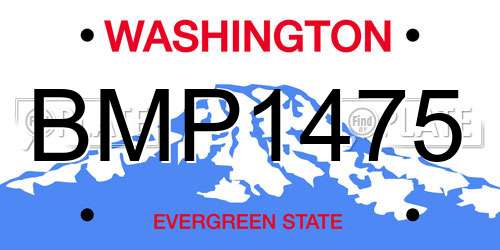 BMP1475 Washington License Plate