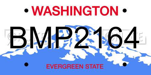 BMP2164 Washington License Plate
