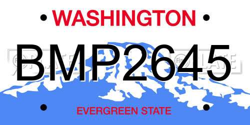 BMP2645 Washington License Plate