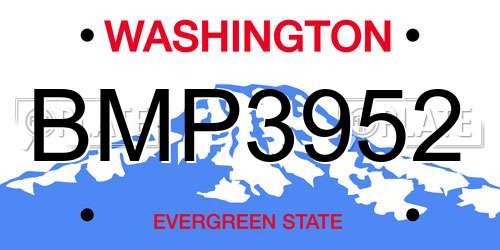 BMP3952 Washington License Plate