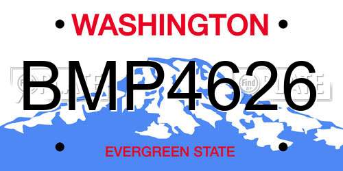 BMP4626 Washington License Plate