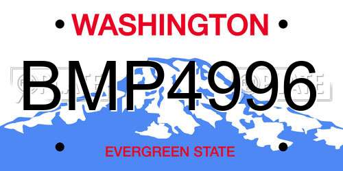 BMP4996 Washington License Plate
