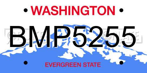 BMP5255 Washington License Plate