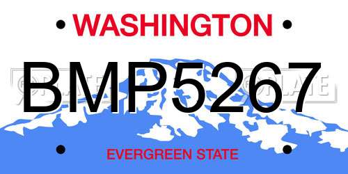 BMP5267 Washington License Plate