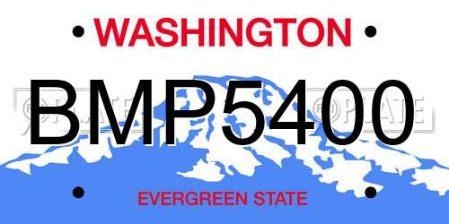 BMP5400 Washington License Plate