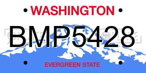 BMP5428 Washington License Plate