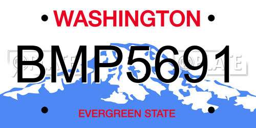 BMP5691 Washington License Plate
