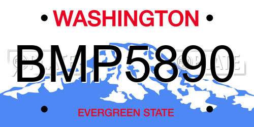 BMP5890 Washington License Plate