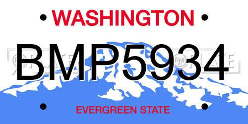 BMP5934 Washington License Plate