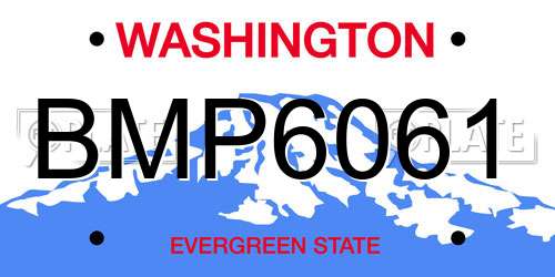 BMP6061 Washington License Plate
