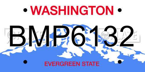 BMP6132 Washington License Plate