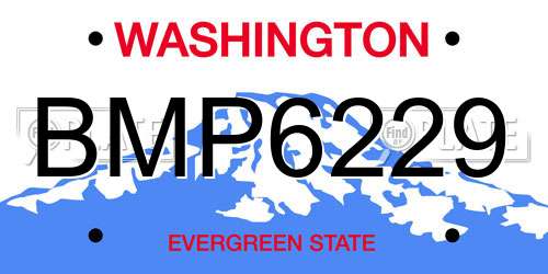 BMP6229 Washington License Plate