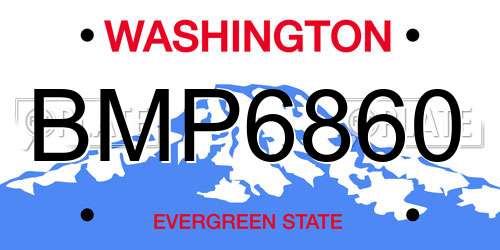 BMP6860 Washington License Plate