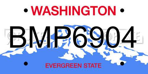 BMP6904 Washington License Plate