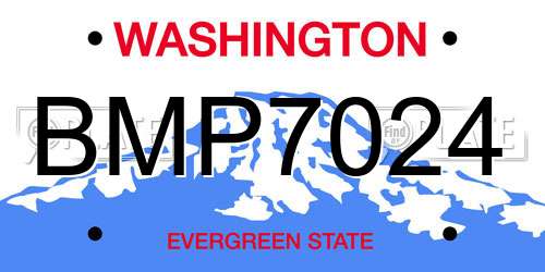 BMP7024 Washington License Plate