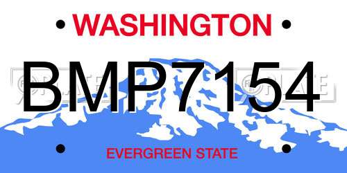 BMP7154 Washington License Plate