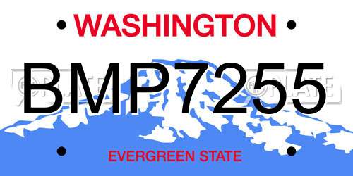 BMP7255 Washington License Plate