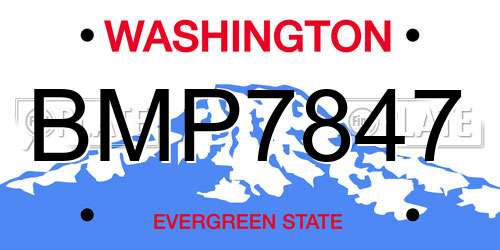 BMP7847 Washington License Plate