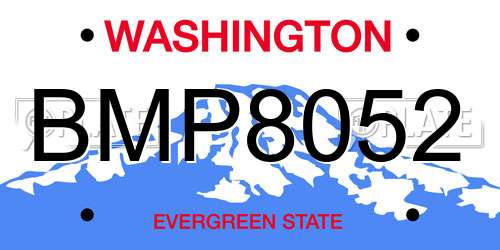 BMP8052 Washington License Plate
