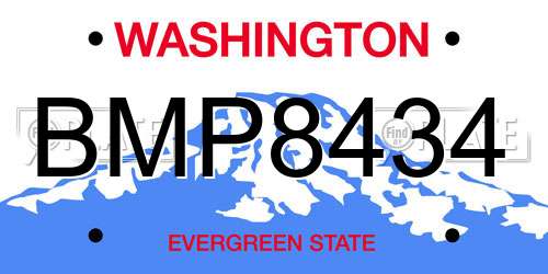 BMP8434 Washington License Plate
