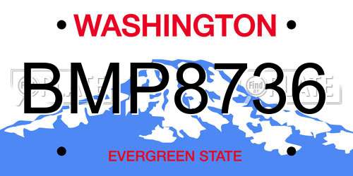 BMP8736 Washington License Plate