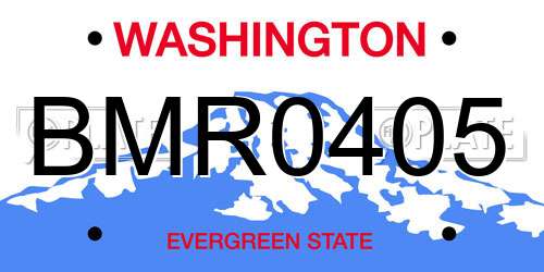 BMR0405 Washington License Plate