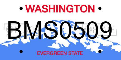 BMS0509 Washington License Plate