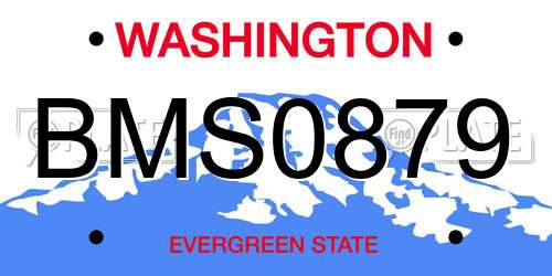 BMS0879 Washington License Plate