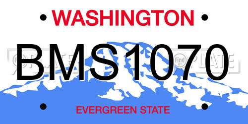 BMS1070 Washington License Plate