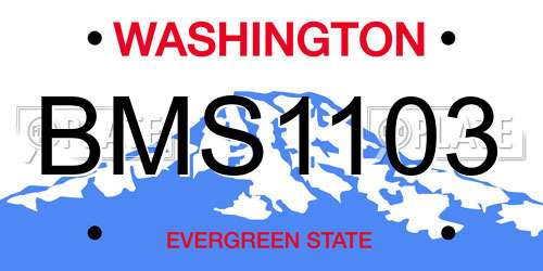 BMS1103 Washington License Plate