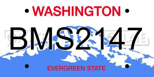 BMS2147 Washington License Plate