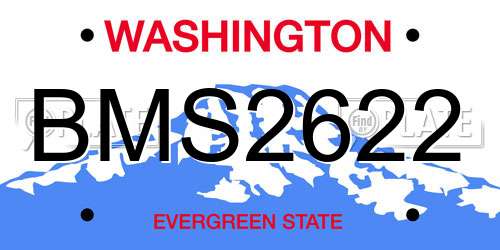 BMS2622 Washington License Plate