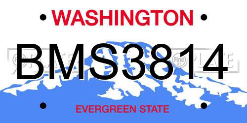 BMS3814 Washington License Plate
