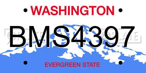 BMS4397 Washington License Plate